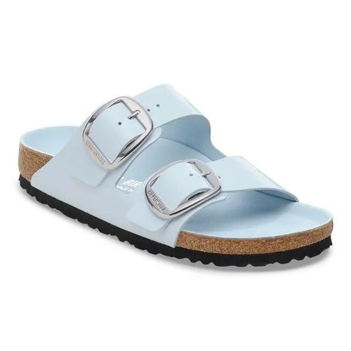 Sandales En Cuir Suédé Naturel Grosse Boucle Birkenstock Arizona