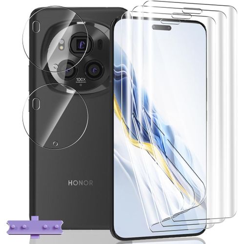 Kal-Protection D'écran Pour Honor Magic 6 Pro, [3 Pièces] Hd Souple Tpu Film Et [2 Pièces] Verre Trempé Protecteur D'objectif Caméra, Protection Écran Flexible Pour Honor Magic 6 Pro
