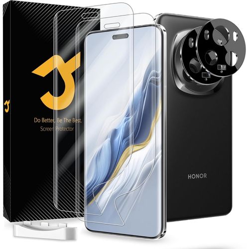 Kal-4 Pièces Pour Protection Écran Honor Magic 6 Pro, 2 Pièces Epu Protection Ecran, 2 Pièces Verre Trempé Pour Magic 6 Pro D'objectif, Autoguérison, Sans Bulles, Facile À Installer, Ultra-Hd