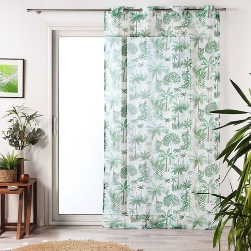 Voilage À Oeillets (140 X 240 Cm) Ia Vert, Voile Sablé Imprimé