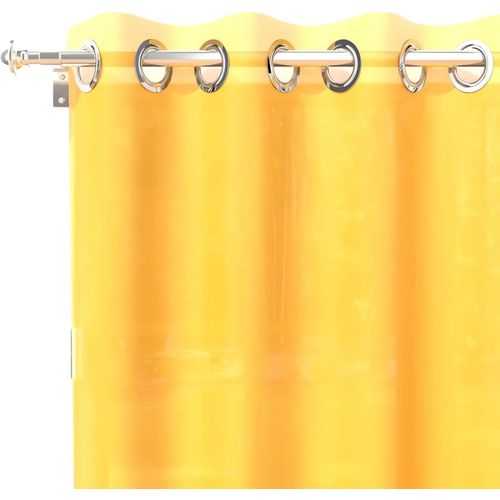 Voilage À Oeillets, Polyester, Jaune Radieux, 135x180 Cm