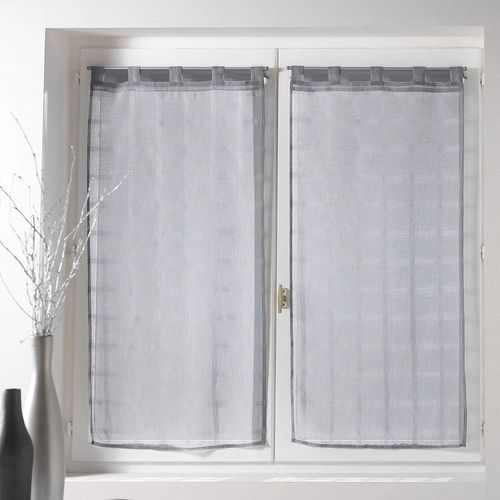Paire De Voilages À Passants (2 X 60 X 160 Cm) Candide Gris, Voile Sablé
