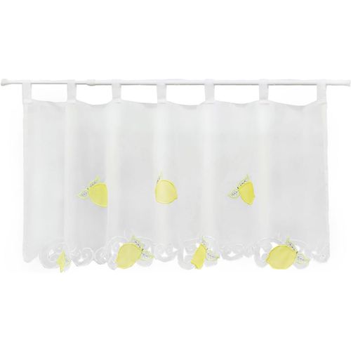 Carla« Stores » Rideau brise-bise en voile avec motifs fruités, Polyester, Zitrus, HxB 30x120cm