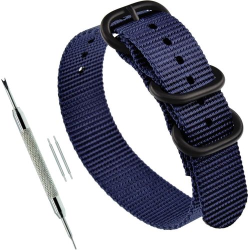 Kal-Bracelets De Montres Nylon Strap 3 Boucles(18 19 20 21 22 23 24mm)