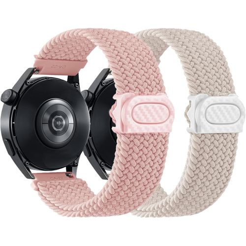 Kal-Bracelet Nylon De Tressé Réglable, 2pcs 22mm Bracelets De Montre Élastique Respirant Pour Hommes Et Femmes, Rechange Bracelet Avec Fermeture Rapide