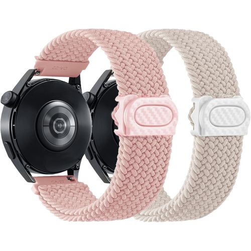 Kal-Bracelet Nylon De Tressé Réglable, 2pcs 22mm Bracelets De Montre Élastique Respirant Pour Hommes Et Femmes, Rechange Bracelet Avec Fermeture Rapide