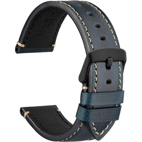 Kal-Business Style Bracelet De Montre En Cuir, Boucle En Acier Inoxydable, 18 Mm 20 Mm 22 Mm 24 Mm
