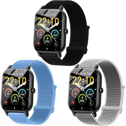Kal-22mm Nylon Tressé Bracelet Pour Nerunsa P66d,Donerton T50s Sport Élastique Remplacement Compatible Avec Narcid P95,Gydom Idw19,Aeac,Amzhero,Zoskvee,Poounur,Weurghy,Banlvs,Ruimen,Enomir,Yoever