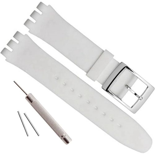 Kal-Bracelet De Montre En Caoutchouc De Silicone Étanche Avec Boucle En Acier Inoxydable Plaqué Argent