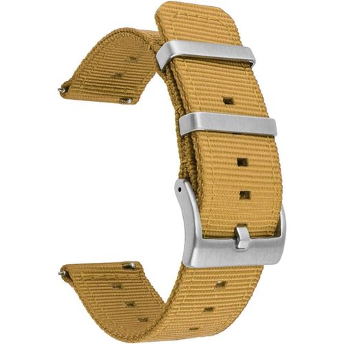 Kal-18mm Bracelets De Remplacement En Nylon Facilement Interchangeables Pour Montre Compatible Avec Fossil Q,Realme Band2; Withings/Nokia Activité Pop, Steel, Steel Hr 36mm