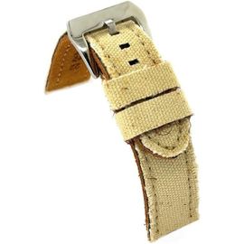 Kal-Bracelet Montre Tissu Jean Denim Effiloché Doublure Cuir Plat Sportif \U2013 Tailles 18mm 20mm 22mm 24mm 390