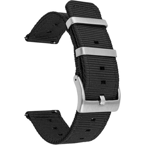 Kal-18mm Bracelets De Remplacement En Nylon Facilement Interchangeables Pour Montre Compatible Avec Fossil Q,Realme Band2; Withings/Nokia Activité Pop, Steel, Steel Hr 36mm