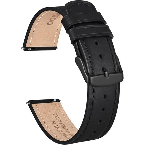 Kal-Bracelets De Montre En Cuir De Cheval Fou Pour Hommes Femmes, Bande De Remplacement Vintage À Dégagement Rapide De 18 Mm 20 Mm 22 Mm Avec Acier Inoxydable