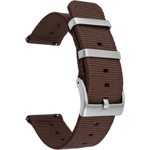 Kal-18mm Bracelets De Remplacement En Nylon Facilement Interchangeables Pour Montre Compatible Avec Fossil Q,Realme Band2; Withings/Nokia Activité Pop, Steel, Steel Hr 36mm