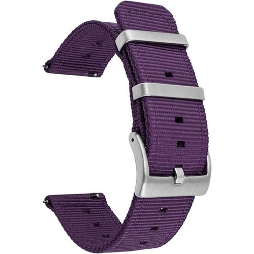 Kal-18mm Bracelets De Remplacement En Nylon Facilement Interchangeables Pour Montre Compatible Avec Fossil Q,Realme Band2; Withings/Nokia Activité Pop, Steel, Steel Hr 36mm