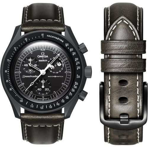 Kal-Bracelet De Rechange En Cuir Pour Montre Omega Swatch Moonwatch De 20 Mm, Rapidement Realese Swatch Omega Moonswatch, Homme Et Femme