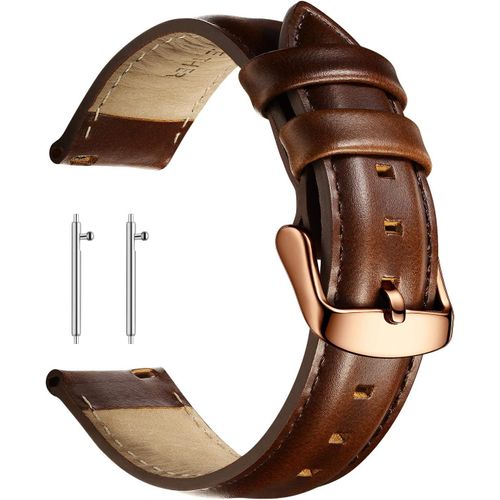 Kal-Bracelet De Montre En Cuir Veau Véritable Libération Rapide Homme Femme 18-22mm