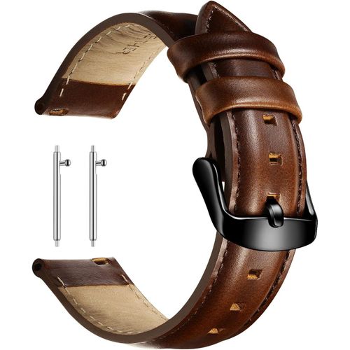 Kal-Bracelet De Montre En Cuir Veau Véritable Libération Rapide Homme Femme 18-22mm