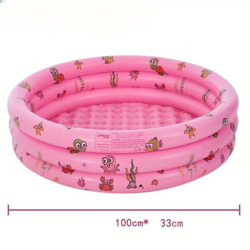 Rose - Piscine à balles gonflable ronde à trois anneaux pour bébés et enfants,piscine en polymère,piscine de sable,100cm