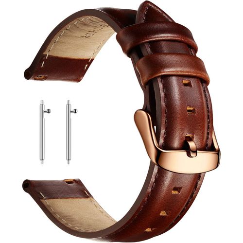 Kal-Bracelet De Montre En Cuir Veau Véritable Libération Rapide Homme Femme 18-22mm