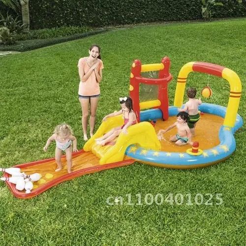 Ivoire - Grande Piscine Gonflable Pour Enfants Flotteurs Toboggan Château De Dinosaure Pour Enfants Piscines Jouets D'été Jeux D'eau Bébé Piscina