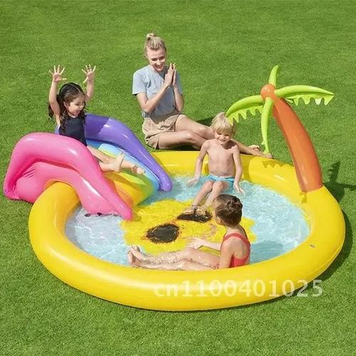 Bleu Profond - Grande Piscine Gonflable Pour Enfants Flotteurs Toboggan Château De Dinosaure Pour Enfants Piscines Jouets D'été Jeux D'eau Bébé Piscina