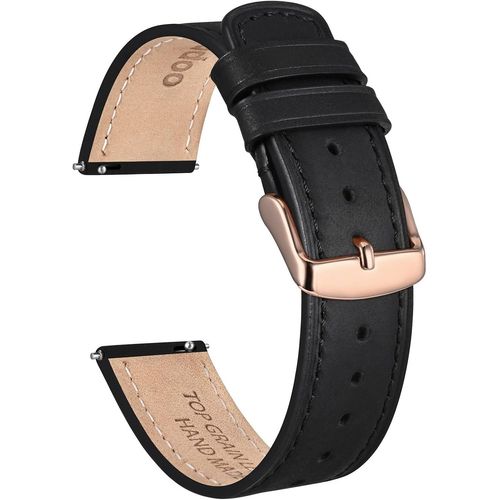 Kal-Bracelets De Montre En Cuir De Cheval Fou Pour Hommes Femmes, Bande De Remplacement Vintage À Dégagement Rapide De 18 Mm 20 Mm 22 Mm Avec Acier Inoxydable