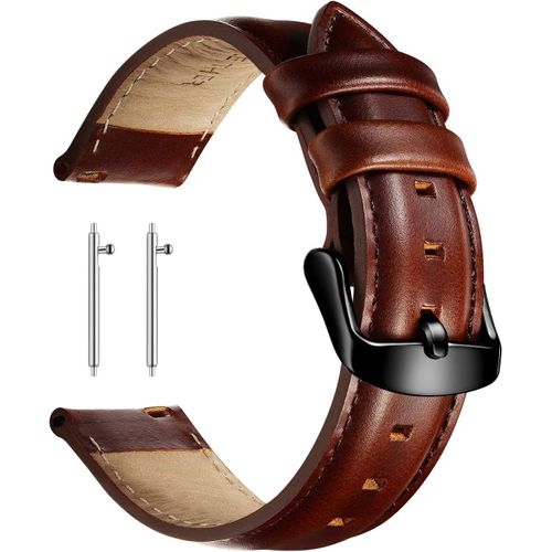 Kal-Bracelet De Montre En Cuir Veau Véritable Libération Rapide Homme Femme 18-22mm