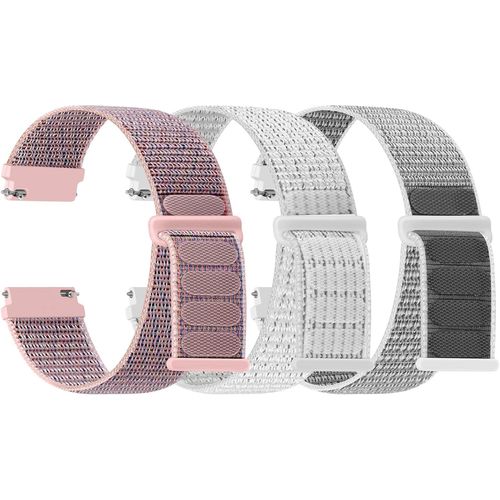 Kal-Lot De 3 Bracelets De Montre En Nylon - 16 Mm, 18 Mm, 20 Mm, 22 Mm - Fermeture Rapide - Tissu Respirant - Bracelet De Rechange Réglable - Pour Homme Et Femme