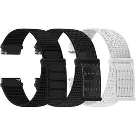 Kal-Lot De 3 Bracelets De Montre En Nylon - 16 Mm, 18 Mm, 20 Mm, 22 Mm - Fermeture Rapide - Tissu Respirant - Bracelet De Rechange Réglable - Pour Homme Et Femme