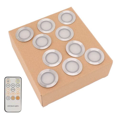 Hjlian Kit De 10 Spots Led Encastres Pour Terrasse, 0,8 W, En Acier Inoxydable 304, Etanche Ip67, Prise 90-265 V, Prise Au