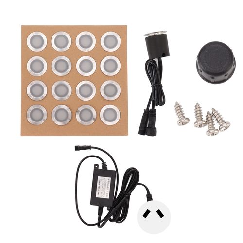 Hjlian Lot De 16 Spots Led En Acier Inoxydable, Etanches Ip67, Pour Terrasse, Jardin, Cour, Escaliers, Prise 90 A 265 V, Prise Au
