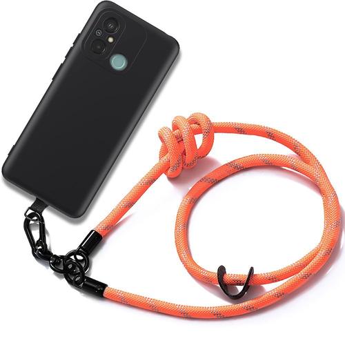 Coque Cordon Pour Xiaomi Redmi 12c / 11a, Antichoc Protection Renforcé Avec Cordon Robuste Orange - Booling
