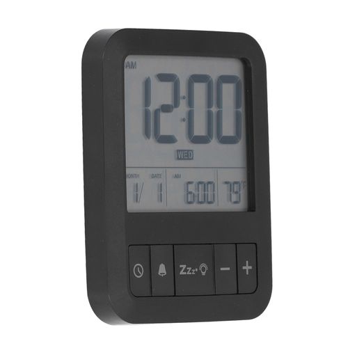 HJLIAN Reveil de voyage avec ecran LCD clair, multifonction, petit, portable, retroeclaire, LED, pour les voyages et la maison