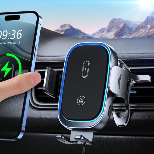 15w Support Telephone Voiture Induction [Serrage Automatique], Double Bobine Chargeur Induction Voiture Sans Fil Rapide Compatible Avec Iphone 16/15/14/13/12/11, Galaxy Zflip5/4/3/[Car783146]