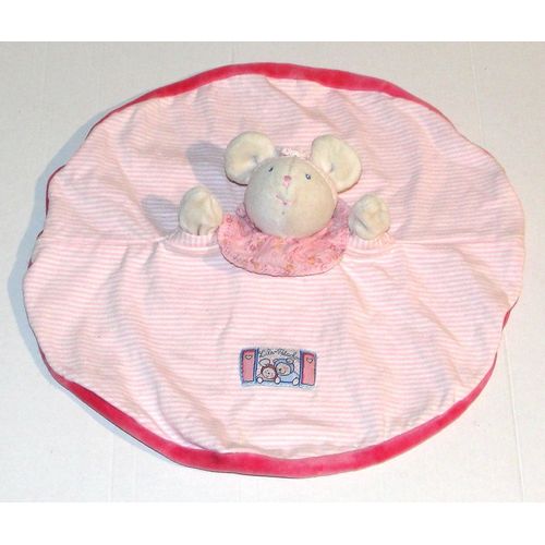 doudou moulin roty lila patachon rayé rose souris mouchoir rond
