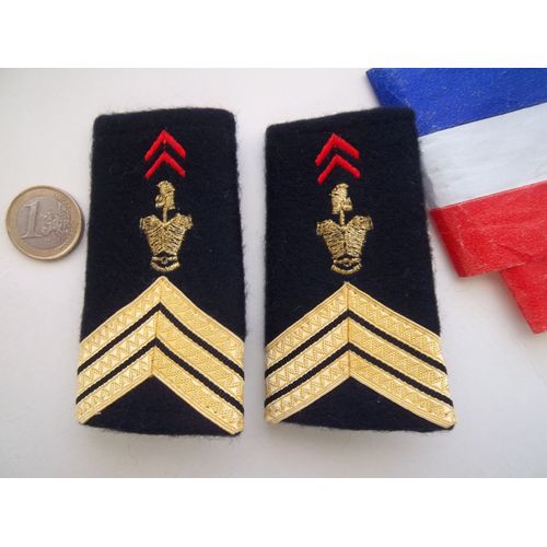 Lot Collection Militaire Fourreaux Épaulette Sergent Chef Du Génie