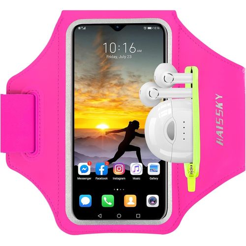Brassard De Sport Avec Poche Écouteur Pour Iphone 15 Pro Max 14 13 12 Pro 11 Xr Xs X, Smartphone Running Pour Jogging Cyclisme Randonnée (Rose)[Car780030]