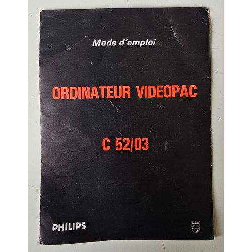 Mode D'emploi De La Console Philips Vidéopac C52