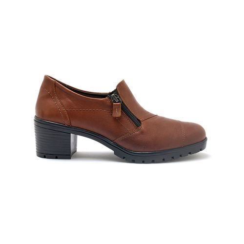 Mocassins Zippés À Petit Talon Femme Pédiconfort