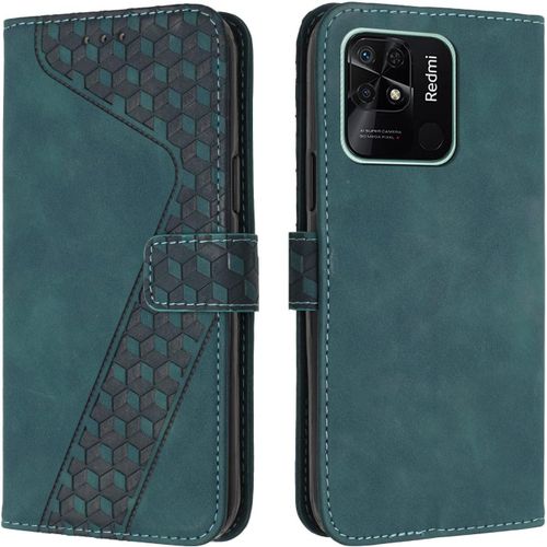 Coque Pour Xiaomi Redmi 10c, Etui Protection Housse Premium En Cuir Pu Portefeuille Étui Téléphone [Fermoir Magnétique] [Fentes Pour Cartes] Flip Case Pour Xiaomi Redmi 10c¿Vert[Car786852]