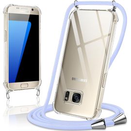 Coque Avec Cordon Pour Samsung Galaxy S7 5,1"",Collier Réglable Téléphone Étui Portable Lanyard Case Transparent Ultra Souple Silicone Housse Antichoc Protection Cover Pour Samsung [Car784159]