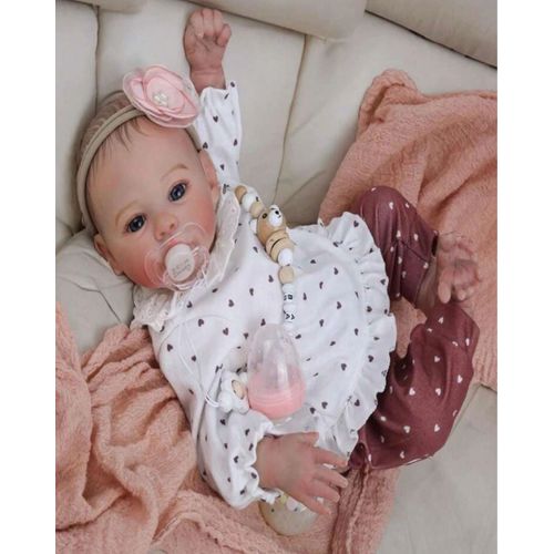 Poupée Reborn Fille Yeux Bleus Nouveau-né Réaliste 45cm