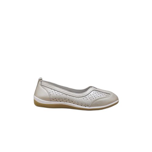 Ballerines Dessus Cuir Perforé Femme Pédiconfort
