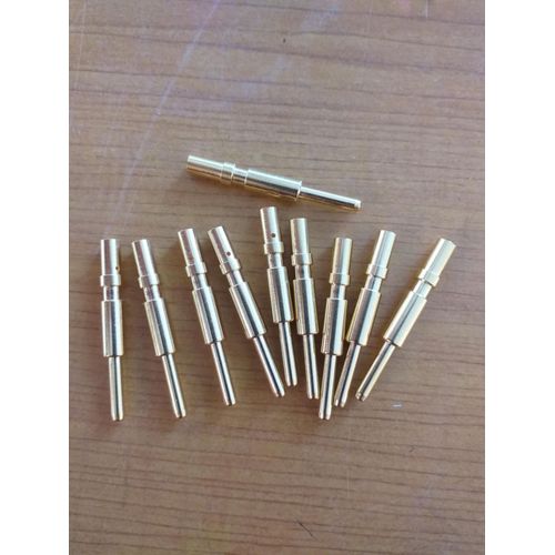 Lot de 10 contacts mâles en laiton doré - haute conductivité