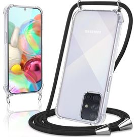 Coque Avec Cordon Pour Samsung Galaxy A71 4g 6,7"", Collier Réglable Téléphone Étui Portable Lanyard Case Transparent Ultra Souple Silicone Tpu Housse Antichoc Protection Cover, Noi[Car784269]