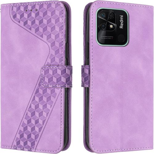 Coque Pour Xiaomi Redmi 10c, Etui Protection Housse Premium En Cuir Pu Portefeuille Étui Téléphone [Fermoir Magnétique] [Fentes Pour Cartes] Flip Case Pour Xiaomi Redmi 10c¿Pourpre[Car786421]