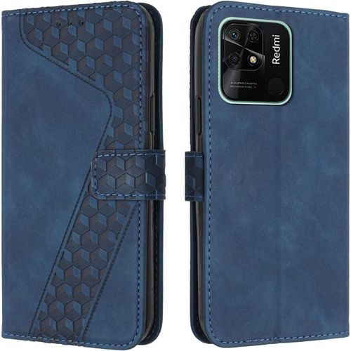 Coque Pour Xiaomi Redmi 10c, Etui Protection Housse Premium En Cuir Pu Portefeuille Étui Téléphone [Fermoir Magnétique] [Fentes Pour Cartes] Flip Case Pour Xiaomi Redmi 10c¿Bleu[Car786945]