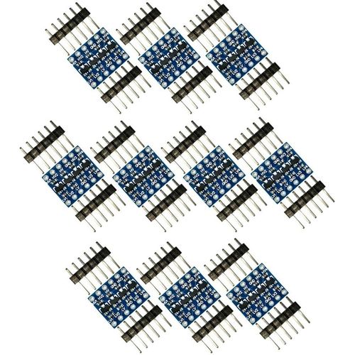 10Pcs 3.3V-5V 4 Channels Logic Level Converter Bi-Directional Shifter Module (Pack Of 10) Cyt1076[CAR787384]