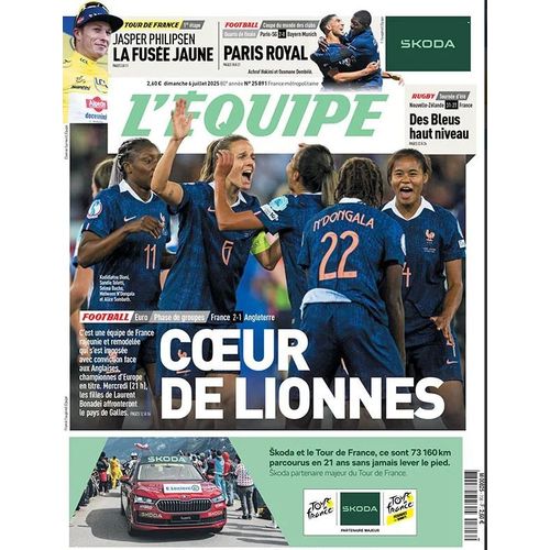 L'Equipe Du 6/07/2025 Numéro 25891 Foot France Coeur De Lionne Psg Bayern